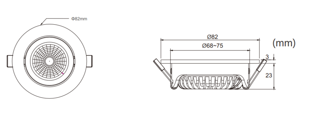 LCB LED Europe  LED Inbouwspot IP65 - Wit 82mm - 5W 500LM -  2700K 827 Warm Wit | Zaagmaat 75mm - Triac Dimbaar | 230v