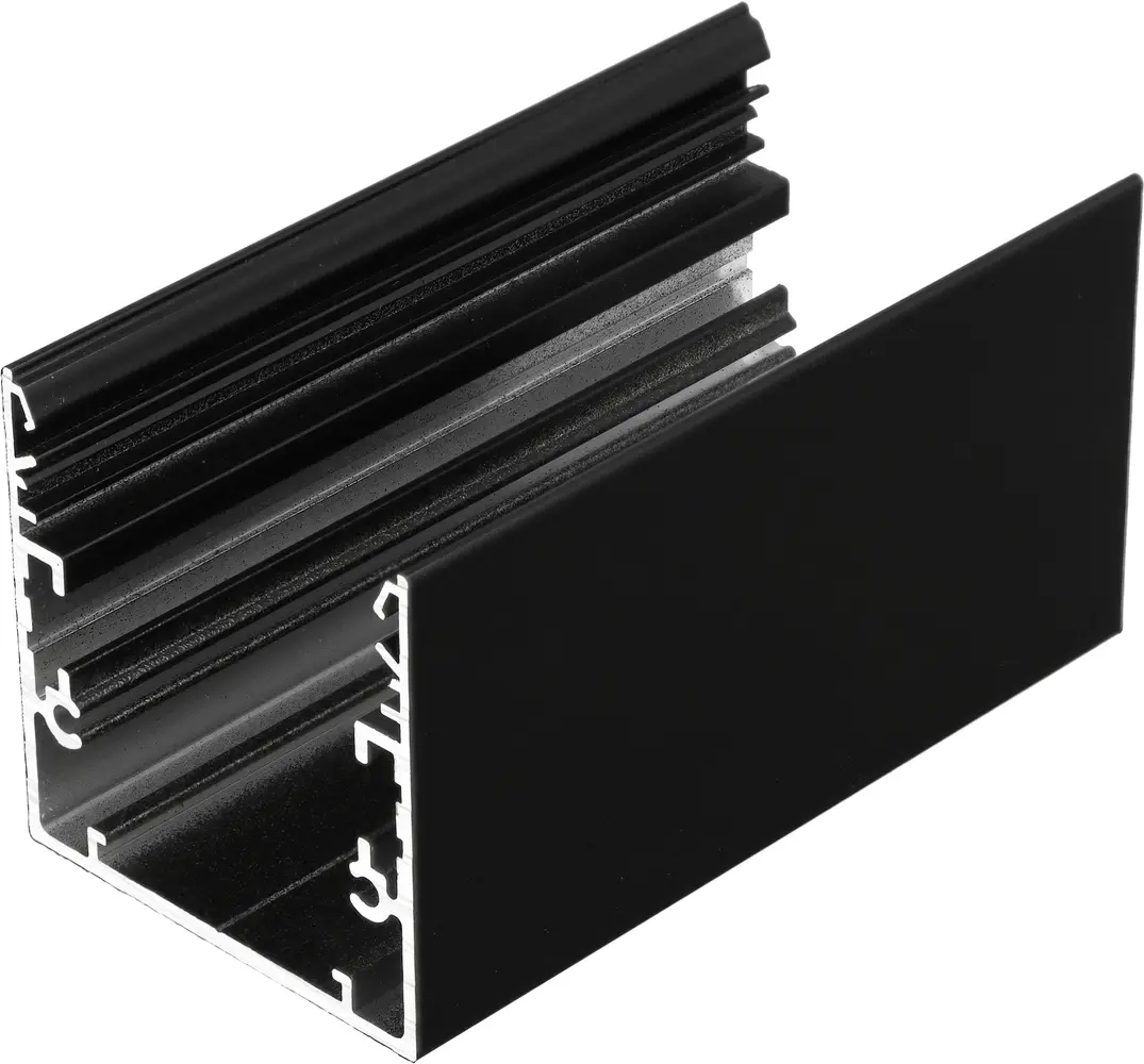 Opbouw LED Profiel Phil53 - 53mm - 2000mm Lengte - Zwart (RAL 9005) - Aluminium - Max. LED Breedte 20mm