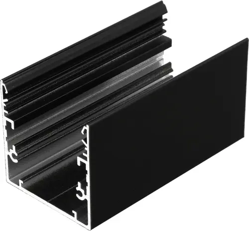 Opbouw LED Profiel Phil53 - 53mm - 2000mm Lengte - Zwart (RAL 9005) - Aluminium - Max. LED Breedte 20mm