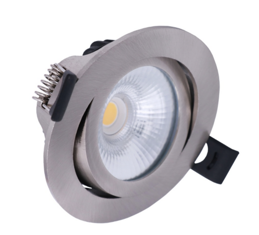 Macbright DALI LED Inbouwspot IP65 - EVA  82MM - RVS Geborsteld -  5W 450Lm - 2700K 927 Warm Wit | DALI2 - 45D - Zaagmaat 68-75MM