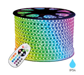 Braytron LED Lichtslang - 100m RGB 10W p/m - 16mm breed - 230V Plug and Play