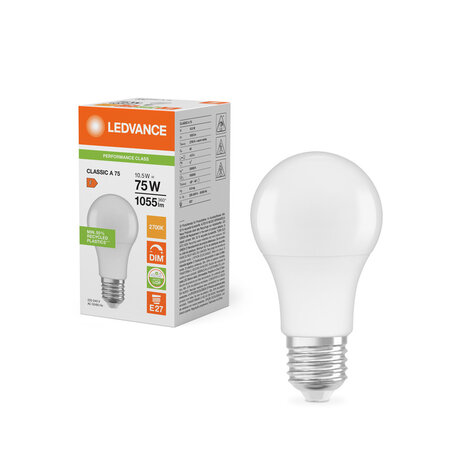 Ledvance LED Lamp - Classic A60 Filament - 10.5W 1055lm - E27 - Dimbaar - Vervangt 75W - Frosted - 827