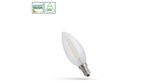 Spectrum voor de installateur: Betaalbare kwaliteit en veelzijdige LED-oplossingen LED filament Kaars lamp - E14 C35 - 1W 60Lm - 1800K Extra Warm wit - 3 jaar garantie