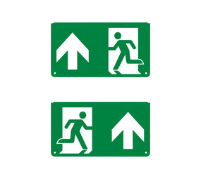 Ledvance Zakelijk: Professionele LED Verlichting & Armaturen LED Noodverlichting armatuur Toebehoren - Pictogram vluchtroute aanduiding | Pijl Omhoog - UP