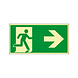 LCB LED Europe  Nood vluchtweg Pictogram - Foto fluorescerend | Pijl Rechts  - aluminium - E002 400 x 200 mm
