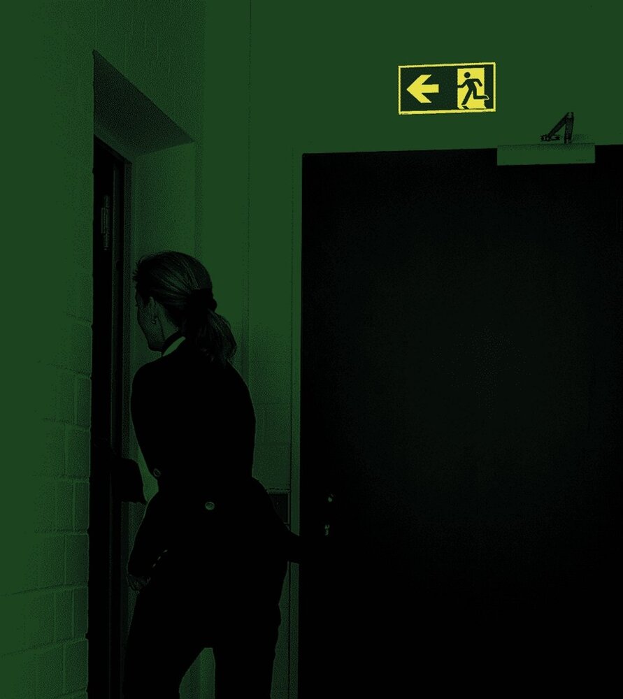 LCB LED Europe  Nood vluchtweg Pictogram - Foto fluorescerend | Pijl Links - aluminium - E001 400 x 200 mm