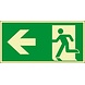 Permalight Nood vluchtweg Pictogram - Foto fluorescerend | Pijl Links - aluminium - E001 400 x 200 mm