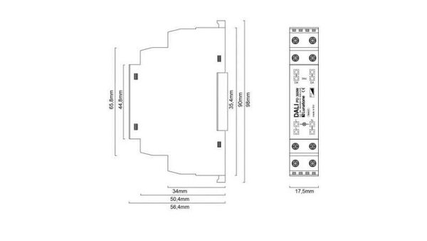 Lunatone DALI DT4 PD Dimmer - DALI converter TRIAC RLC - 300W Max | Din-Rail - Light Management Universal dimmer PD