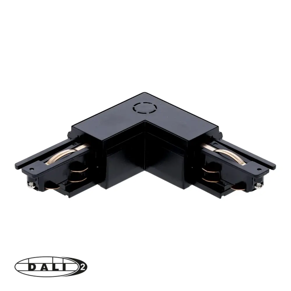 LCB LED Europe  3-Fase DALI Spanningsrail Zwart Toebehoren | L stuk - Hoek verbinding - Links Voeding