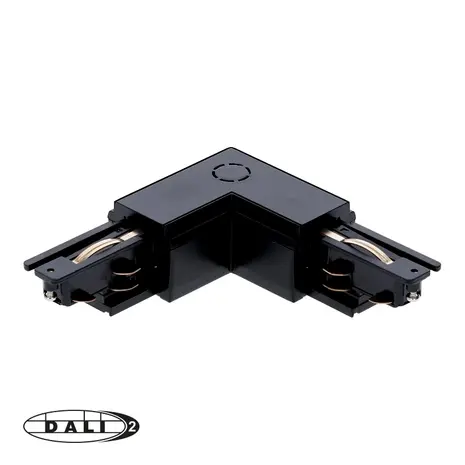 LCB LED Europe  3-Fase DALI Spanningsrail Zwart Toebehoren | L stuk - Hoek verbinding - Links Voeding