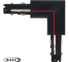 LCB LED Europe  3-Fase DALI Spanningsrail Zwart Toebehoren | L stuk - Hoek verbinding - Links Voeding