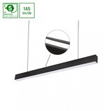 Spectrum voor de installateur Dimbaar DALI LED Pendel armatuur 112CM - 2-Lichts up down - Mat Zwart - 55W 6815Lm - 3000K | DALI-2  UGR19 Prisma