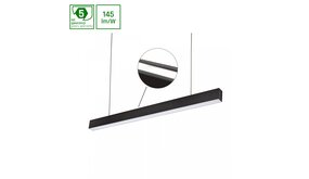 Spectrum DALI Dimbare LED Pendel armatuur 168CM - 2-Lichts up down - Mat Zwart - 90W 11020Lm - 3000K | DALI-2  UGR19 Prisma
