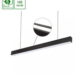 Spectrum voor de installateur DALI Dimbare LED Pendel armatuur 168CM - 2-Lichts up down - Mat Zwart - 90W 11020Lm - 3000K | DALI-2  UGR19 Prisma