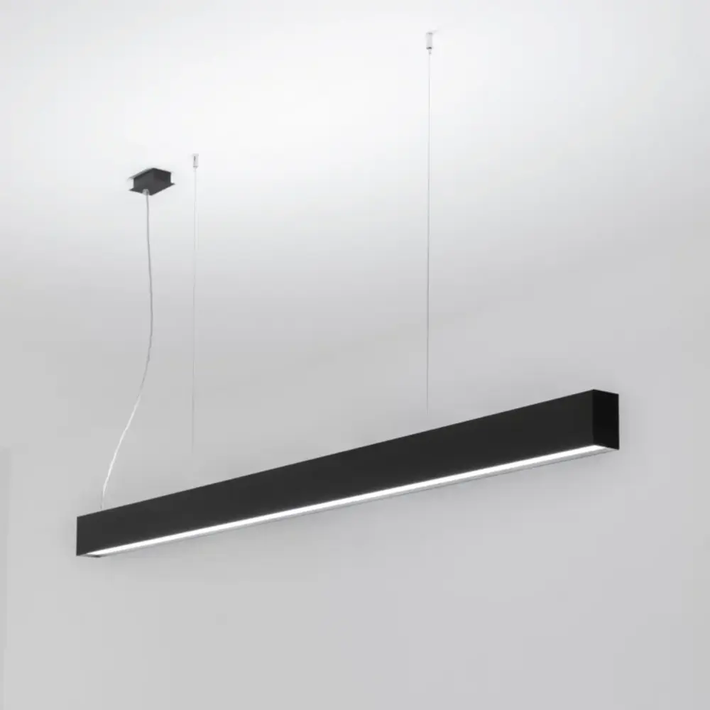 Spectrum voor de installateur: Betaalbare kwaliteit en veelzijdige LED-oplossingen Dimbaar DALI LED Pendel armatuur 112CM - 2-Lichts up down - Mat Zwart - 55W 6815Lm - 3000K | DALI-2  UGR19 Prisma