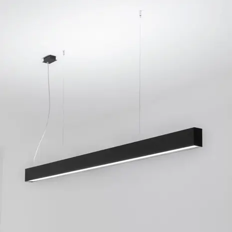 Spectrum voor de installateur: Betaalbare kwaliteit en veelzijdige LED-oplossingen Dimbaar DALI LED Pendel armatuur 112CM - 2-Lichts up down - Mat Zwart - 55W 6815Lm - 3000K | DALI-2  UGR19 Prisma