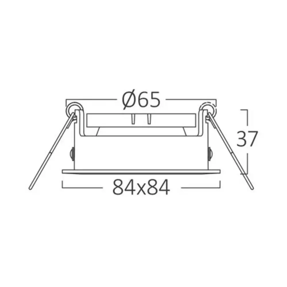 LCB LED Europe  LED-inbouwspot wit vierkant 84mm zaagmaat 68mm- voor 1 GU10 LED-spot - excl. LED-spot