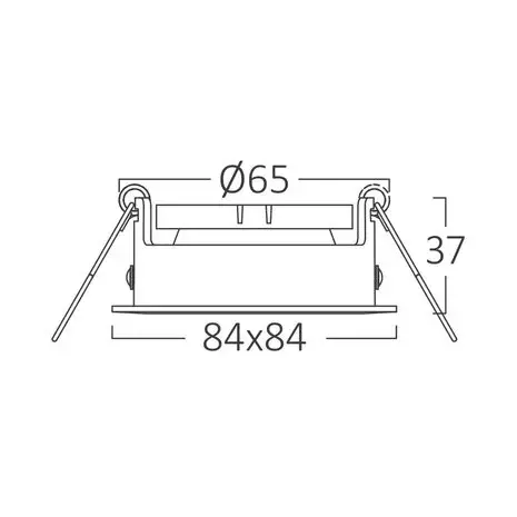 LCB LED Europe  LED-inbouwspot wit vierkant 84mm zaagmaat 68mm- voor 1 GU10 LED-spot - excl. LED-spot