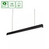 LED Pendelarmatuur 168CM - Zwart Allday - 55W 6875Lm - 4000K 840 Koel Wit |  UGR19 Prisma - 1680x74x44MM
