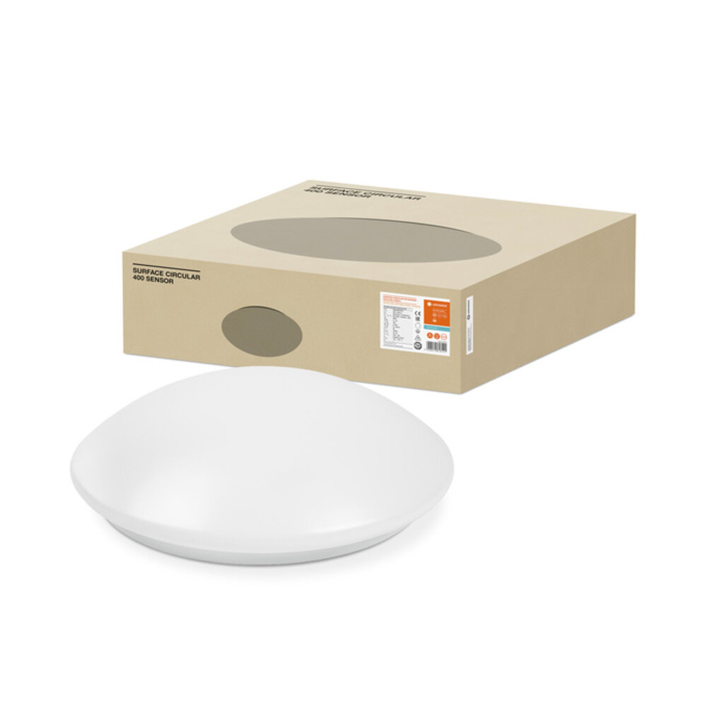 Ledvance LED Bulkhead Surface 400 Wit - 24W 1920Lm | 400MM Rond | 4000K 840 Koel Wit | IK03 | IP44  -Beweging en Lichtsensor