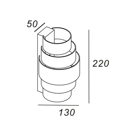 Dimbare LED Wandlamp Up down - ROLLS  Brons  | G9 Fitting - 2 Lichts - 13x13x22cm