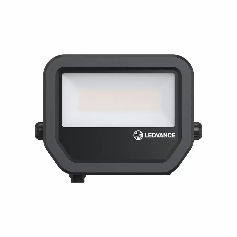 Ledvance Zakelijk: Professionele LED Verlichting & Armaturen LED Breedstraler Floodlight IP66 - Zwart – 17-11W 2400-1600Lm – 6500K Daglicht Wit |  Multi Lumen Switch - 100D Symmetrisch – 1 meter aansluitkabel