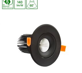 Spectrum voor de installateur CEL MONA 2 830 19W 230V 60st LED Inbouwspot Zwart