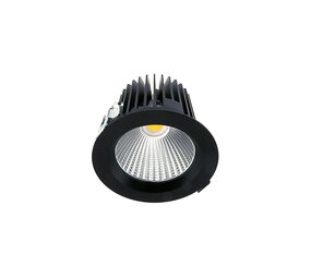 Macbright LED Downlight Mini IP44 -  110MM SUN-1 Zwart - 9.2W  1100Lm - 3000K 830 Warm Wit  |  Zaagmaat 94MM + Wieland GST18i3