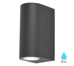 Braytron LED Wandlamp Buiten Up & Down - 2x GU10 - Aluminium - Antraciet