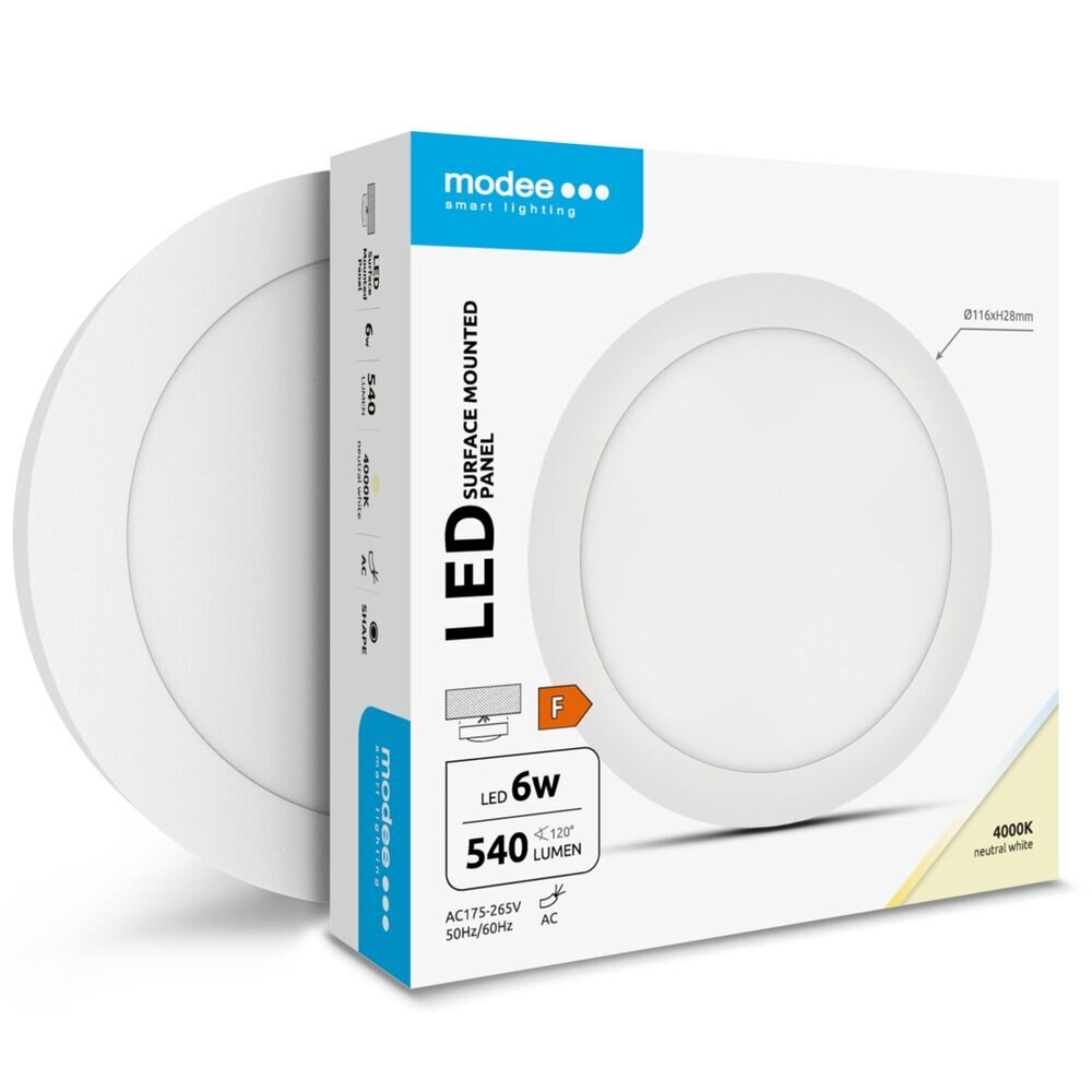 Modee Lighting LED Plafondlamp IP20 -  116MM - 6W 540Lm - 4000K 840 Koel Wit | vervangt 60W