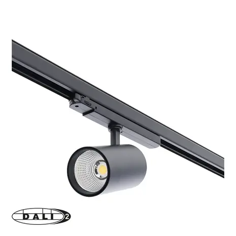 LCB LED Europe  Dimbare DALI LED 3-Fase Railspot - Zwart - 30-10W 2250-850Lm - CCT 2700-4000K 927-940 | DALI2 DIM - Multi Color en Lumen Switch