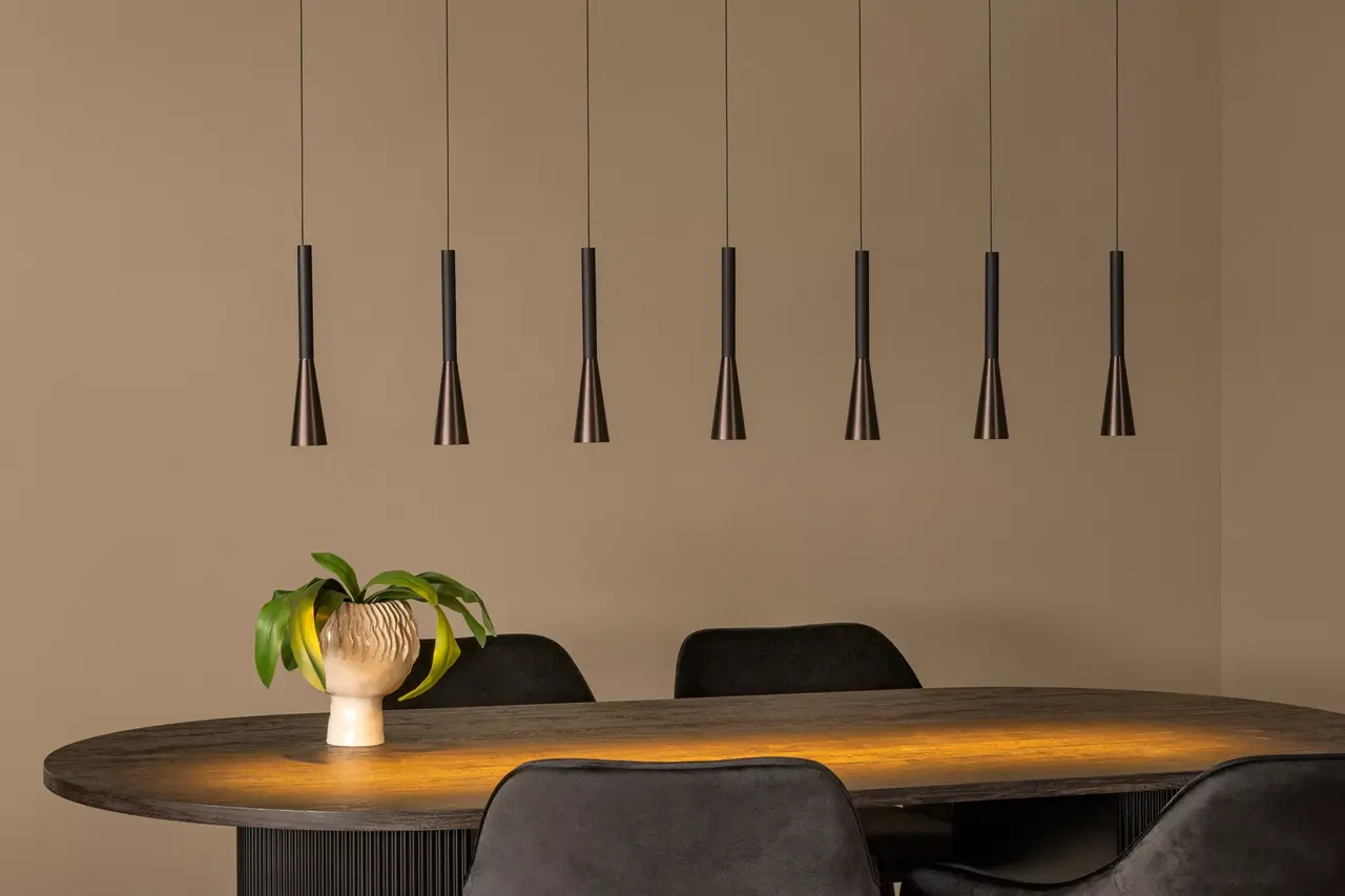 Lucide Hanglamp JOAKIM 7x6,2W dimbaar CCT koffie aluminium design