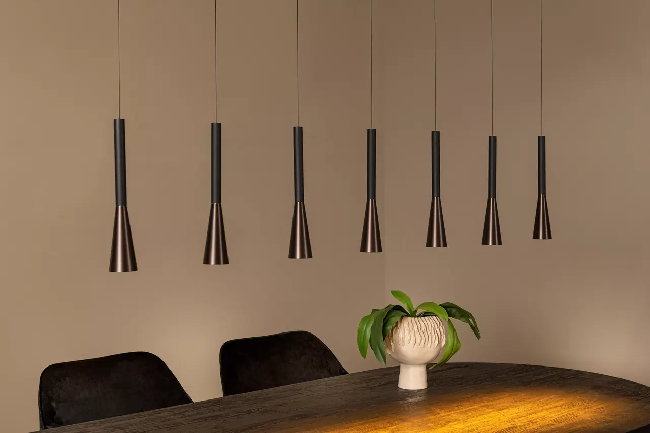 Lucide Hanglamp JOAKIM 7x6,2W dimbaar CCT koffie aluminium design