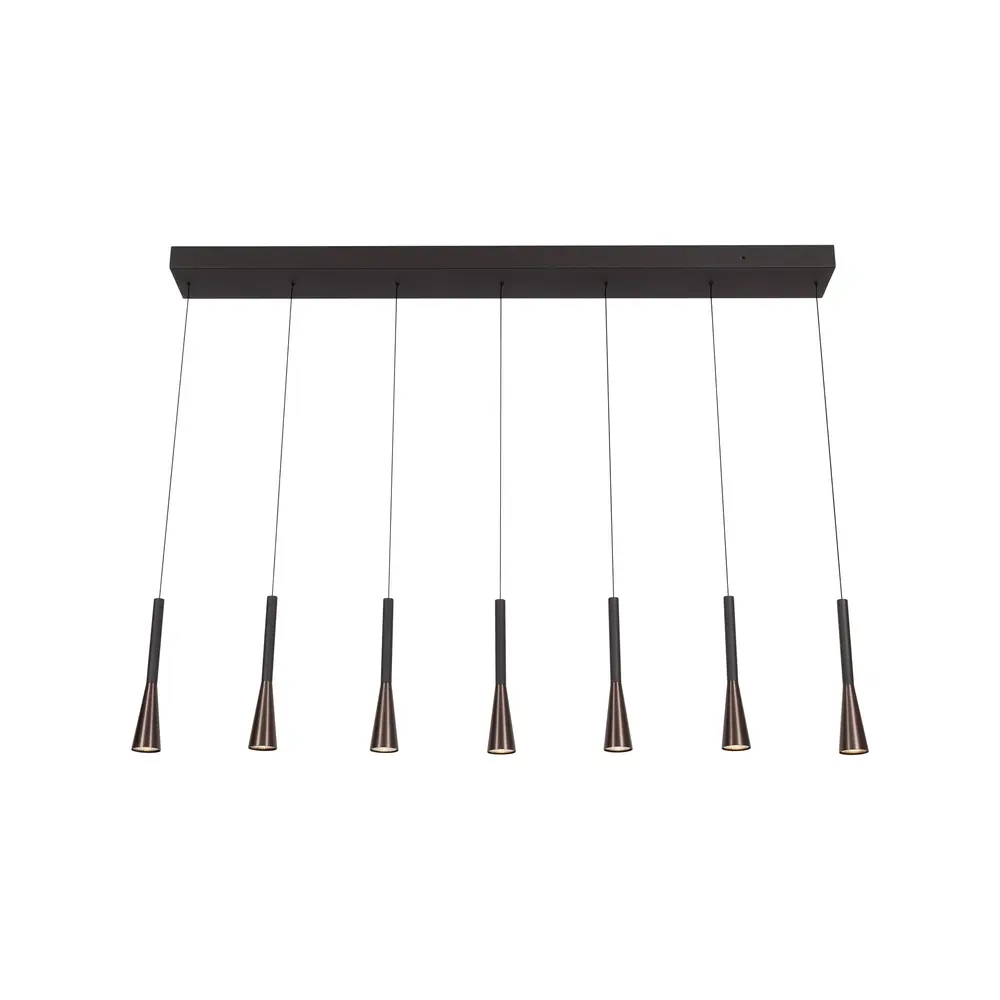 Lucide Hanglamp JOAKIM 7x6,2W dimbaar CCT koffie aluminium design
