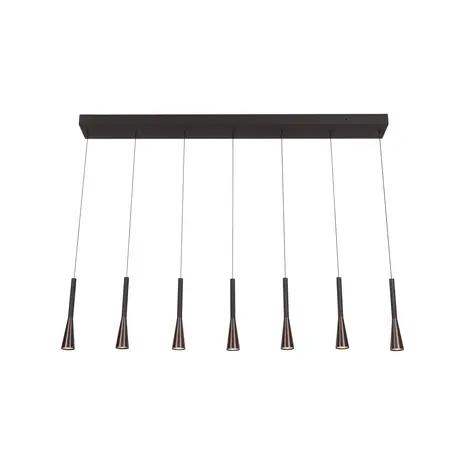 Lucide Hanglamp JOAKIM 7x6,2W dimbaar CCT koffie aluminium design