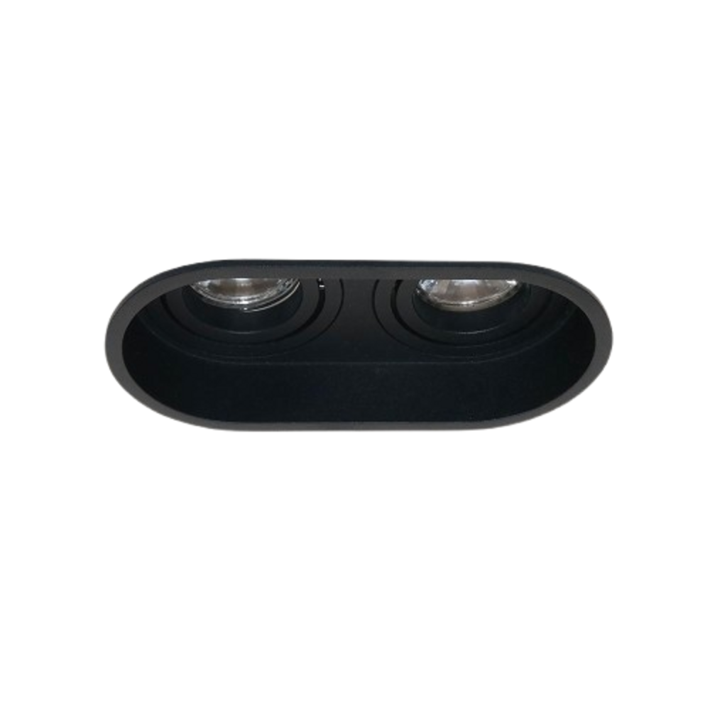 Artdelight Inbouwspot armatuur Rex Zwart 2-Lichts | GU10 fitting - Kantelbaar 30° - Draaibaar 360°
