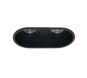 Artdelight Inbouwspot armatuur Rex Zwart 2-Lichts | GU10 fitting - Kantelbaar 30° - Draaibaar 360°
