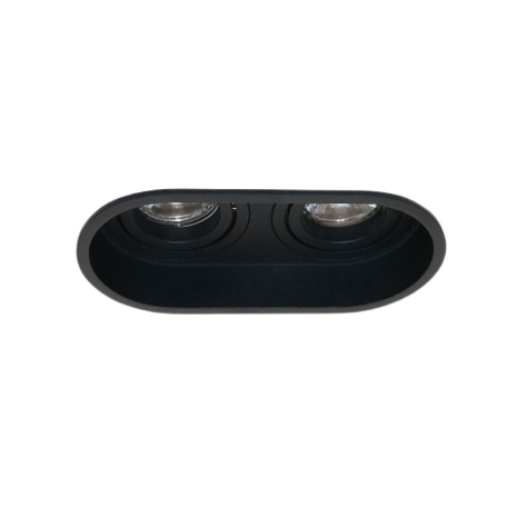 Artdelight Inbouwspot armatuur Rex Zwart 2-Lichts | GU10 fitting - Kantelbaar 30° - Draaibaar 360°