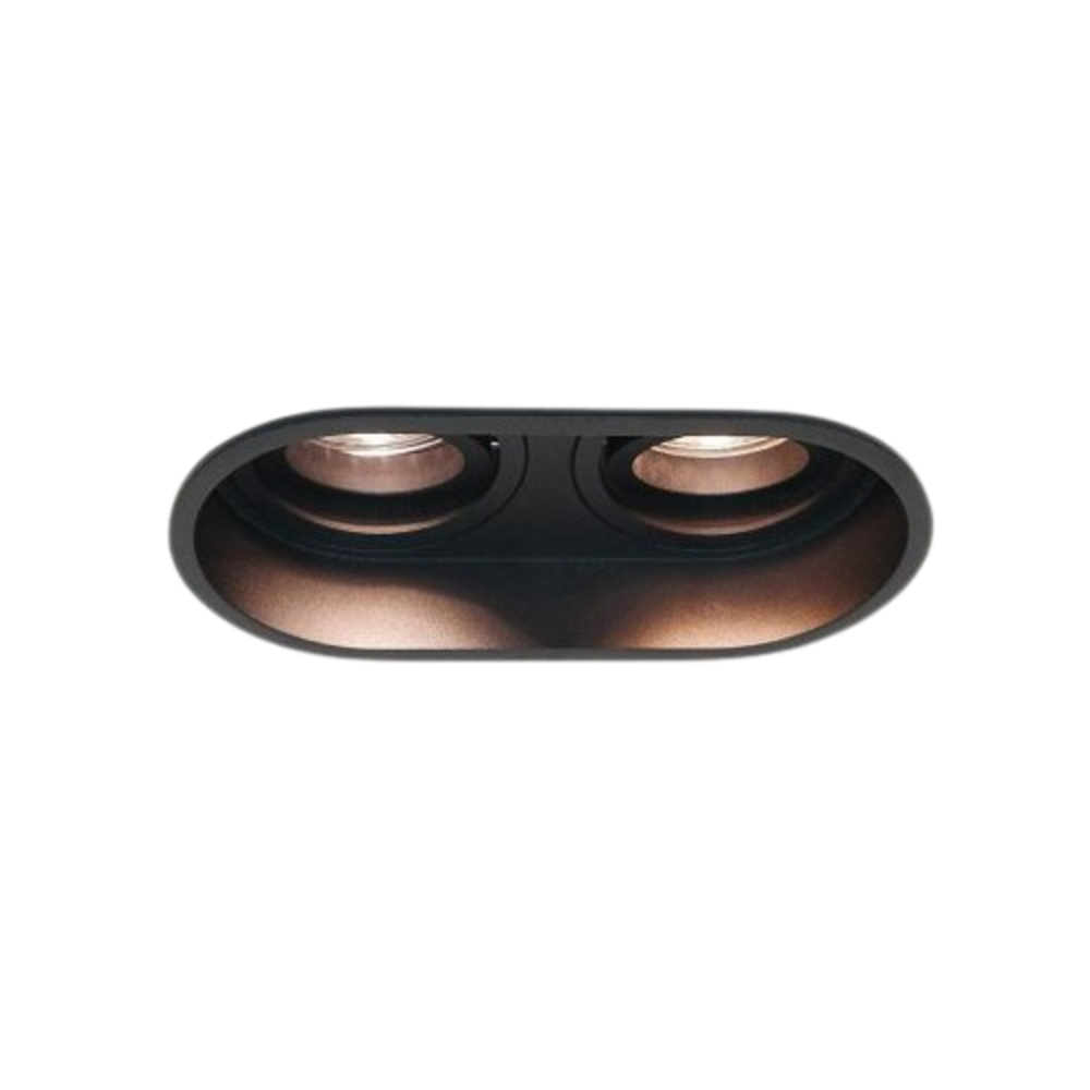 Artdelight Inbouwspot armatuur Rex Zwart 2-Lichts | GU10 fitting - Kantelbaar 30° - Draaibaar 360°