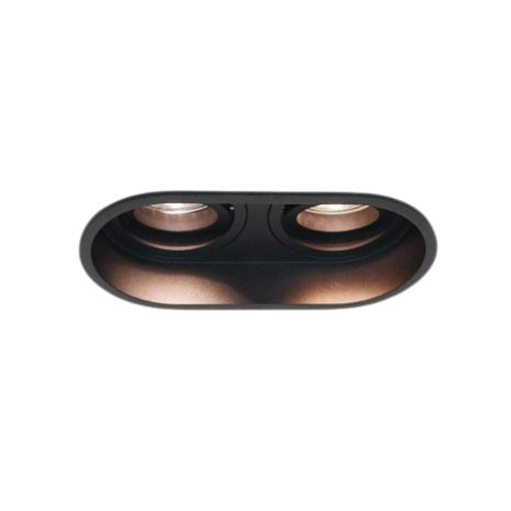 Artdelight Inbouwspot armatuur Rex Zwart 2-Lichts | GU10 fitting - Kantelbaar 30° - Draaibaar 360°