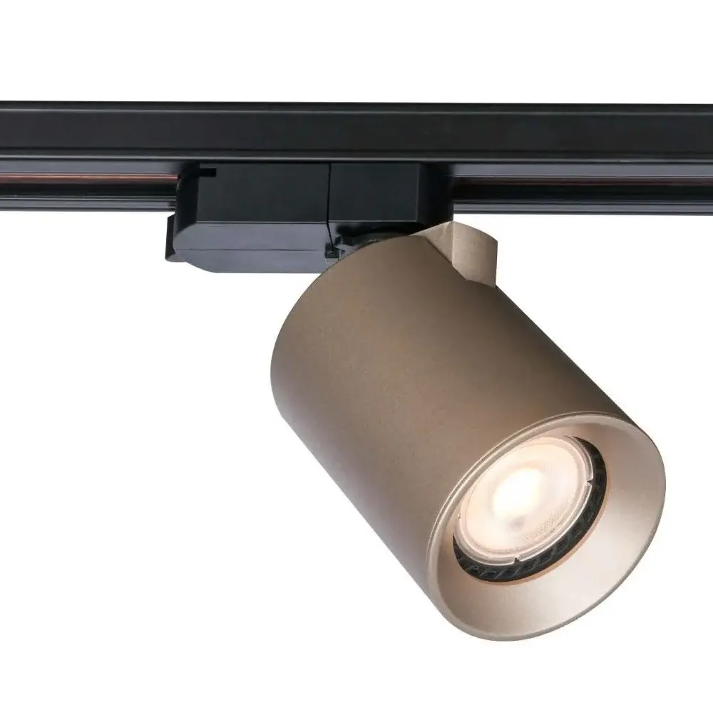 LED 3F Railspot 130MM - Champagne Megano Mini - GU10 Fitting |  70MM breed  - Incl. Honinggraat - 3-Phase Universeel  230V
