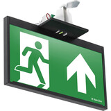 VanLien Noodverlichting: Vluchtwegsignalering  voor de installateur Noodverlichtingsarmatuur Evago Decentraal 2 watt, zwart continu inbouw 22 meter led armatuur met automatische zelfdiagnose serie Evago + pictogram vlucht-route rechtdoor PP 220/51