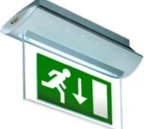 VanLien Noodverlichting: Vluchtwegsignalering  voor de installateur LED Nood opbouw - OPTILUX Armatuur Wit - IP40 - EXIT  DOWN - 5.1W 6350K  | 25Meter - 1 uur Decentraal