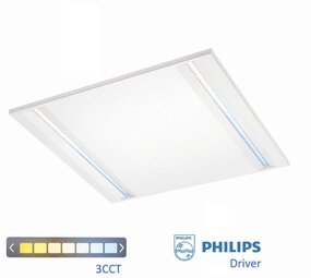 Spectrum voor de installateur LED Paneel - Louvre Wit - 40W 4630Lm - 3CCT 830-840-860   3000-6000K | 60x60cm -  UGR16 Verzonken - Philips driver - 5 jaar garantie