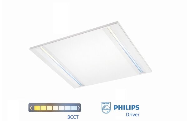 Spectrum voor de installateur LED Paneel - Louvre Wit - 40W 4630Lm - 3CCT 830-840-865   3000-6500K | 60x60cm -  UGR16 Verzonken - Philips driver - 5 jaar garantie