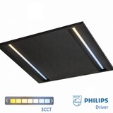 Spectrum voor de installateur LED Paneel - Louvre Zwart - 40W 4630Lm - 3CCT 830-840-860   3000-6000K | 60x60cm -  UGR16 Verzonken - Philips driver - 5 jaar garantie