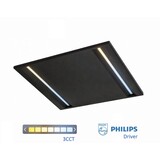 Spectrum voor de installateur LED Paneel - Louvre Zwart - 40W 4630Lm - 3CCT 830-840-860   3000-6000K | 60x60cm -  UGR16 Verzonken - Philips driver - 5 jaar garantie