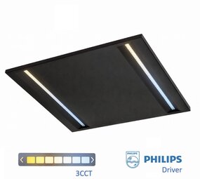 Spectrum voor de installateur LED Paneel - Louvre Zwart - 40W 4630Lm - 3CCT 830-840-860   3000-6000K | 60x60cm -  UGR16 Verzonken - Philips driver - 5 jaar garantie