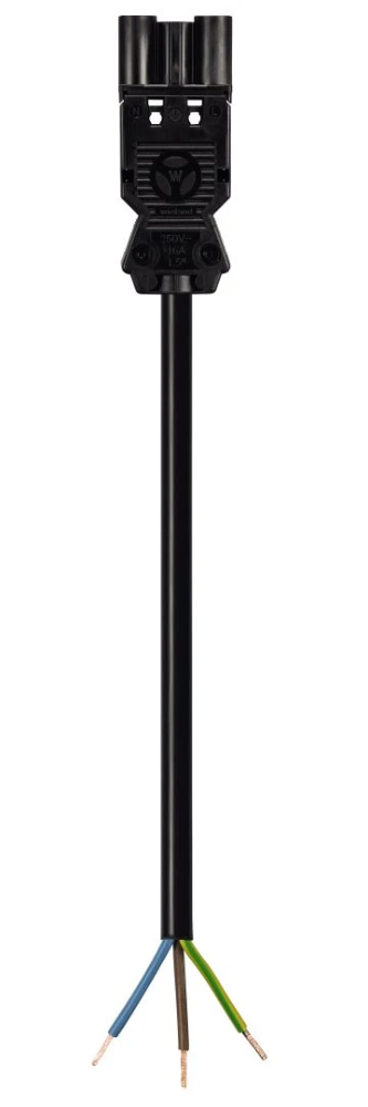 Wieland GST18i3 aansluitsnoer 1,5mm² 1 meter zwart