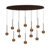 Lucide Dimbare LED Hanglamp Calina - Donker brons 12-Lichts - 84W 8400Lm – CCT 2200K/3300K Color Switch | TRIAC DIM - Koffie